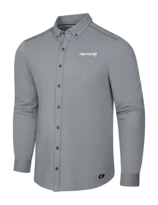 OGIO Medium Grey Heather Modern Code Stretch Button-Up Shirt w/Renegade RV Logo