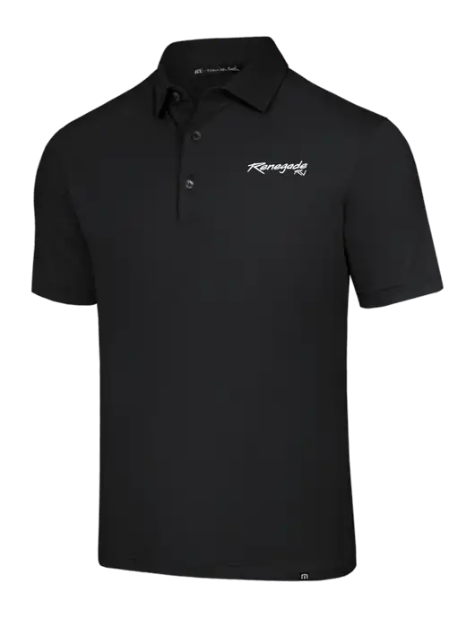 TravisMathew Black Glenview Solid Polo w/Renegade RV Logo