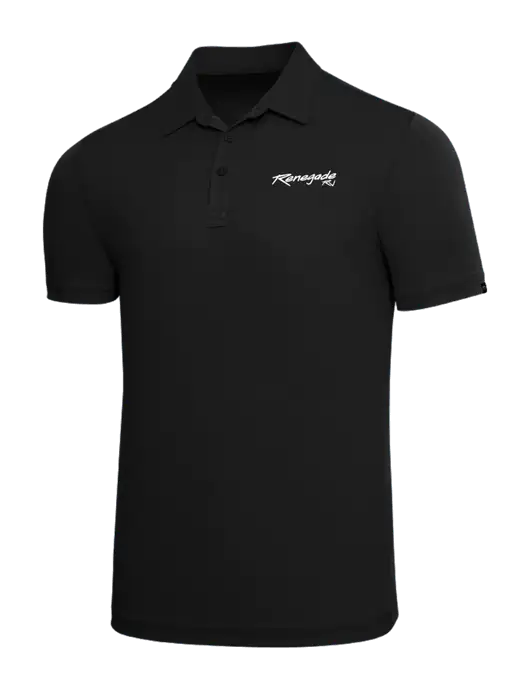 TravisMathew Black Solid Oceanside Polo w/Renegade RV Logo