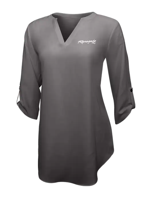Dark Grey Womens 3/4 Sleeve Tunic Blouse w/Renegade RV Logo