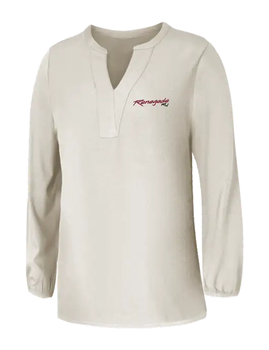 Mercer+Mettle Womens Ivory Stretch Crepe 3/4 Sleeve Blouse w/Renegade RV Logo