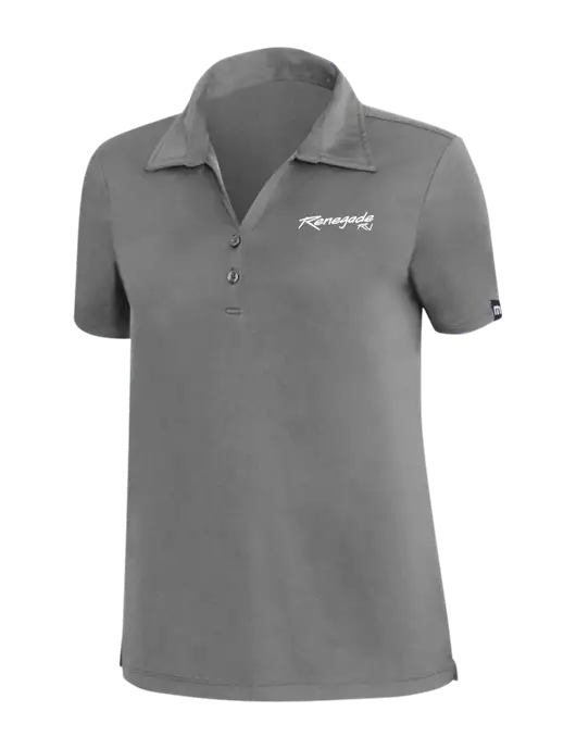 TravisMathew Med Dark Grey Womens Coto Performance Polo w/Renegade RV Logo