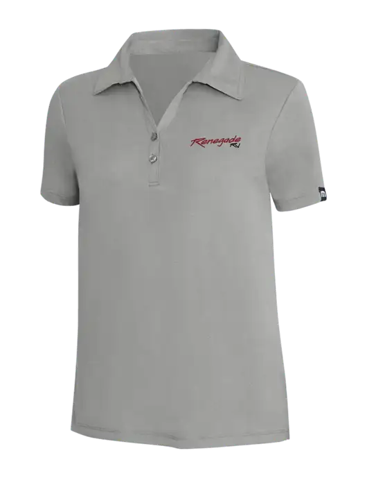 TravisMathew Light Grey Heather Womens Coto Performance Polo w/Renegade RV Logo