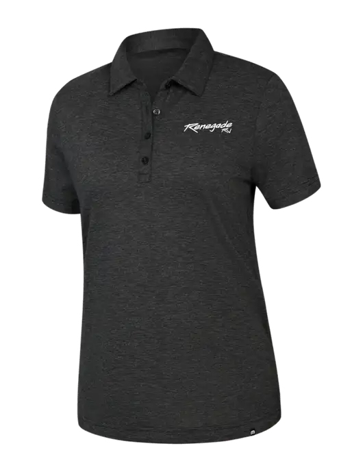 TravisMathew Womens Black Heather Sunnyvale Polo w/Renegade RV Logo