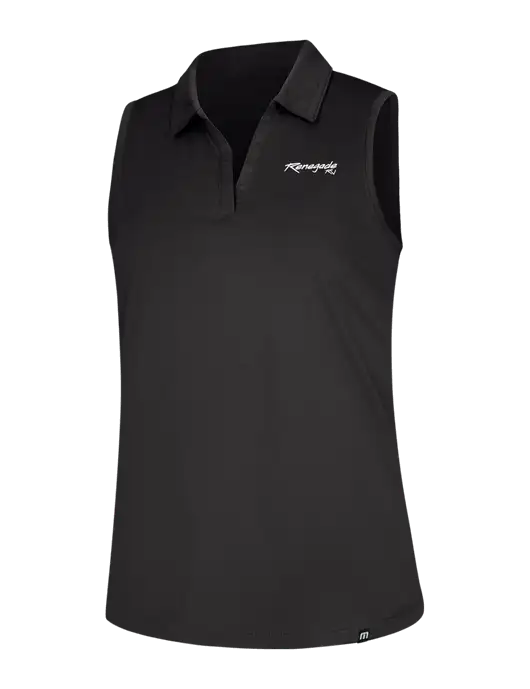TravisMathew Womens Black Coto Performance Sleeveless Polo w/Renegade RV Logo