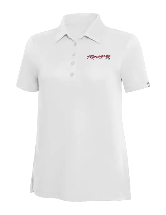 TravisMathew White Solid Womens Oceanside Polo w/Renegade RV Logo