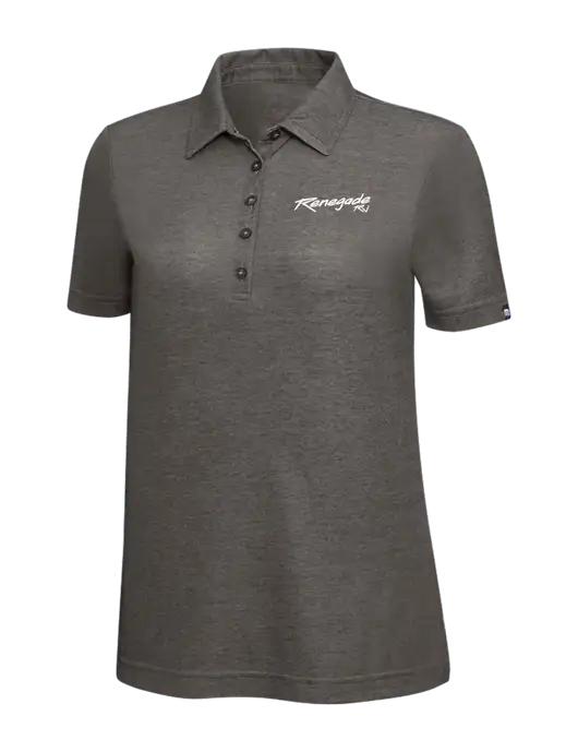 TravisMathew Black Heather Womens Oceanside Polo w/Renegade RV Logo