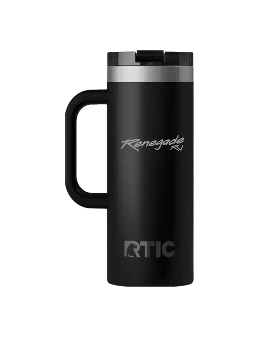 RTIC Road Trip 20 oz Black Travel Mug w/Renegade RV Logo