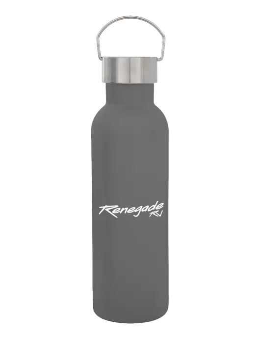 28 oz Medium Grey Bubbli Stainless Steel Bottle w/Renegade RV Logo