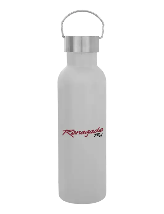 28 oz White Bubbli Stainless Steel Bottle w/Renegade RV Logo