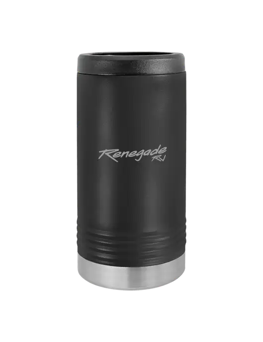 Polar Camel Powder Coated Black Vacuum Insulated Slim Beverage Holder w/Renegade RV Logo