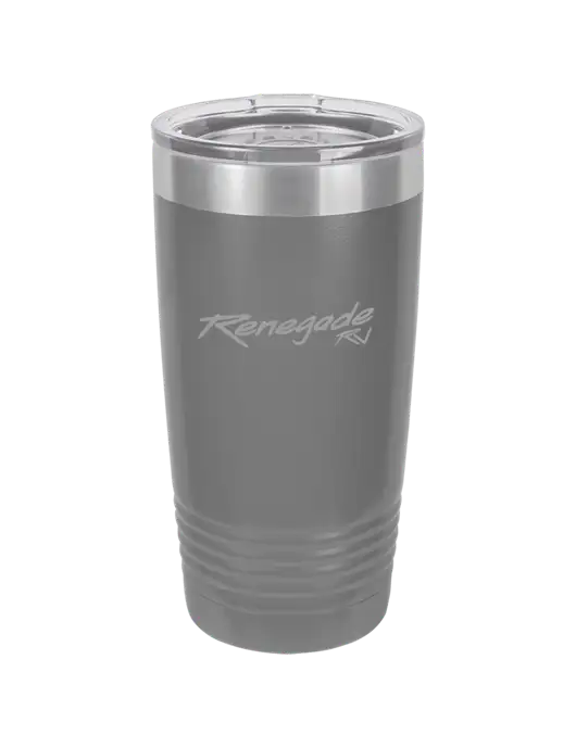 Polar Camel 20 oz Powder Coated Grey Vacuum Insulated Tumbler  w/Renegade RV Logo