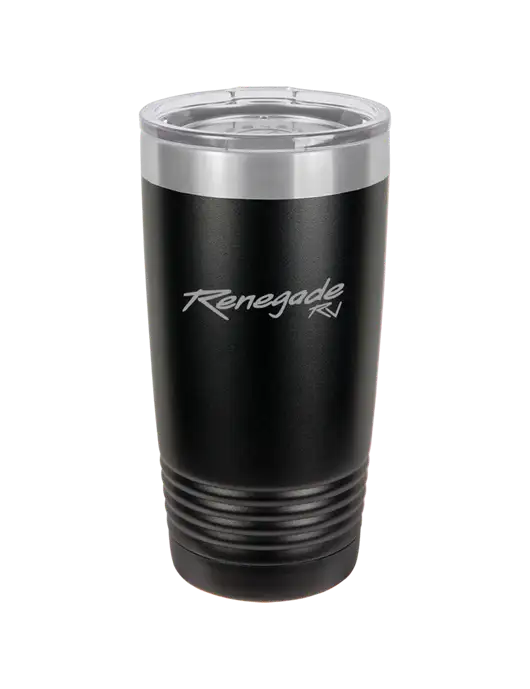 Polar Camel 20 oz Powder Coated Black Vacuum Insulated Tumbler w/Renegade RV Logo