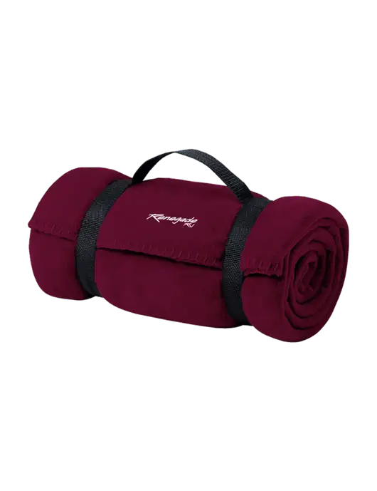 Casual Maroon Fleece Blanket With Strap w/Renegade RV Logo