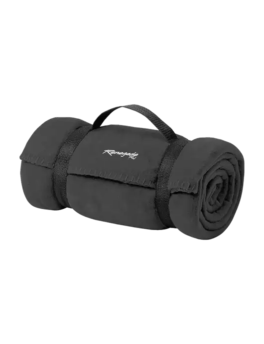 Casual Midnight Heather Fleece Blanket With Strap w/Renegade RV Logo