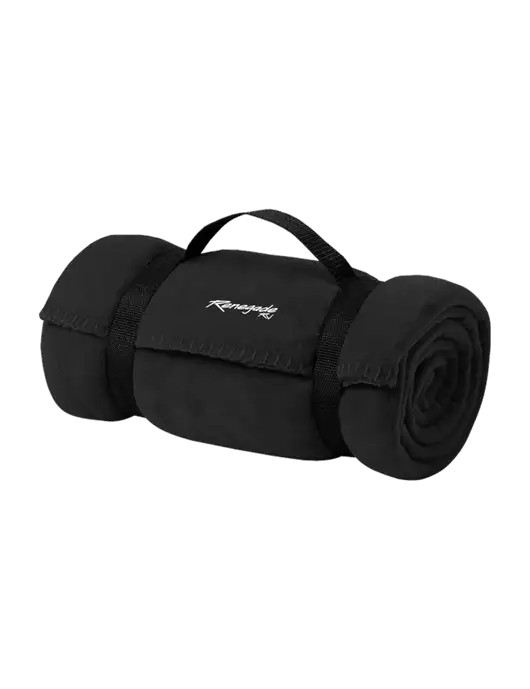 Casual Black Fleece Blanket With Strap w/Renegade RV Logo